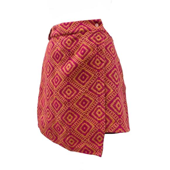 Anthropologie Structured Knit Tapestry Mini Wrap Skirt Size 8 - Picture 2 of 6